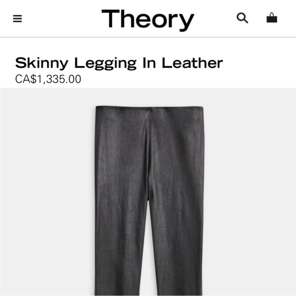 Theory leggings Adebelle 100% Lambskin Leather size 6 black - Picture 1 of 9